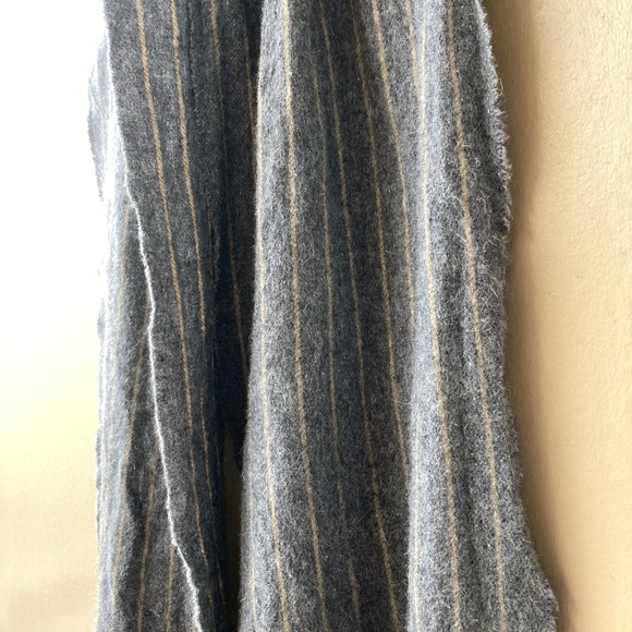 Ireland 100% wool suantrai scarf grey gray striped stripes wide oversized - Picture 8 of 15